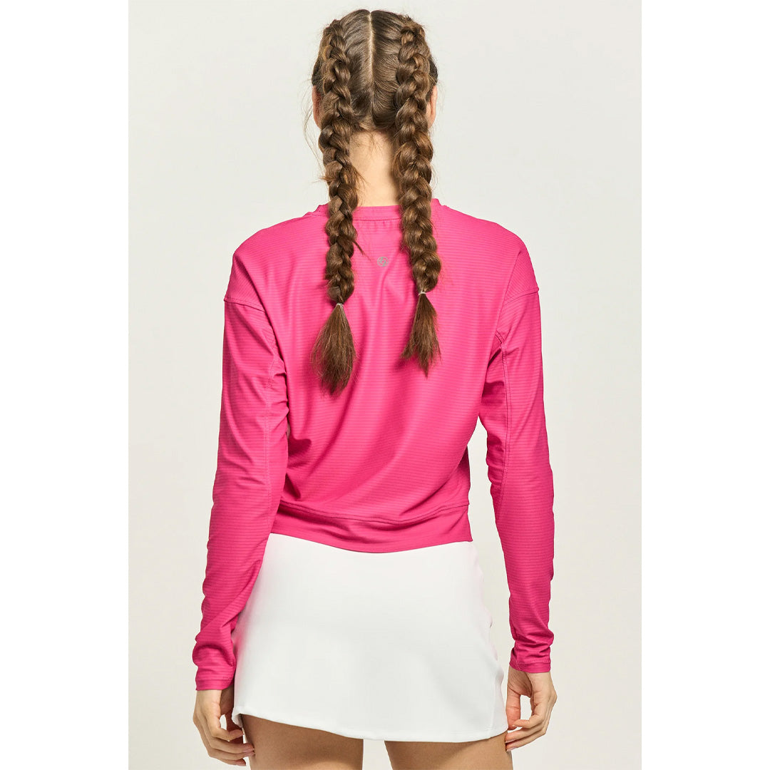 Lija Women's Love All Rally Long Sleeve Top - Fuchsia