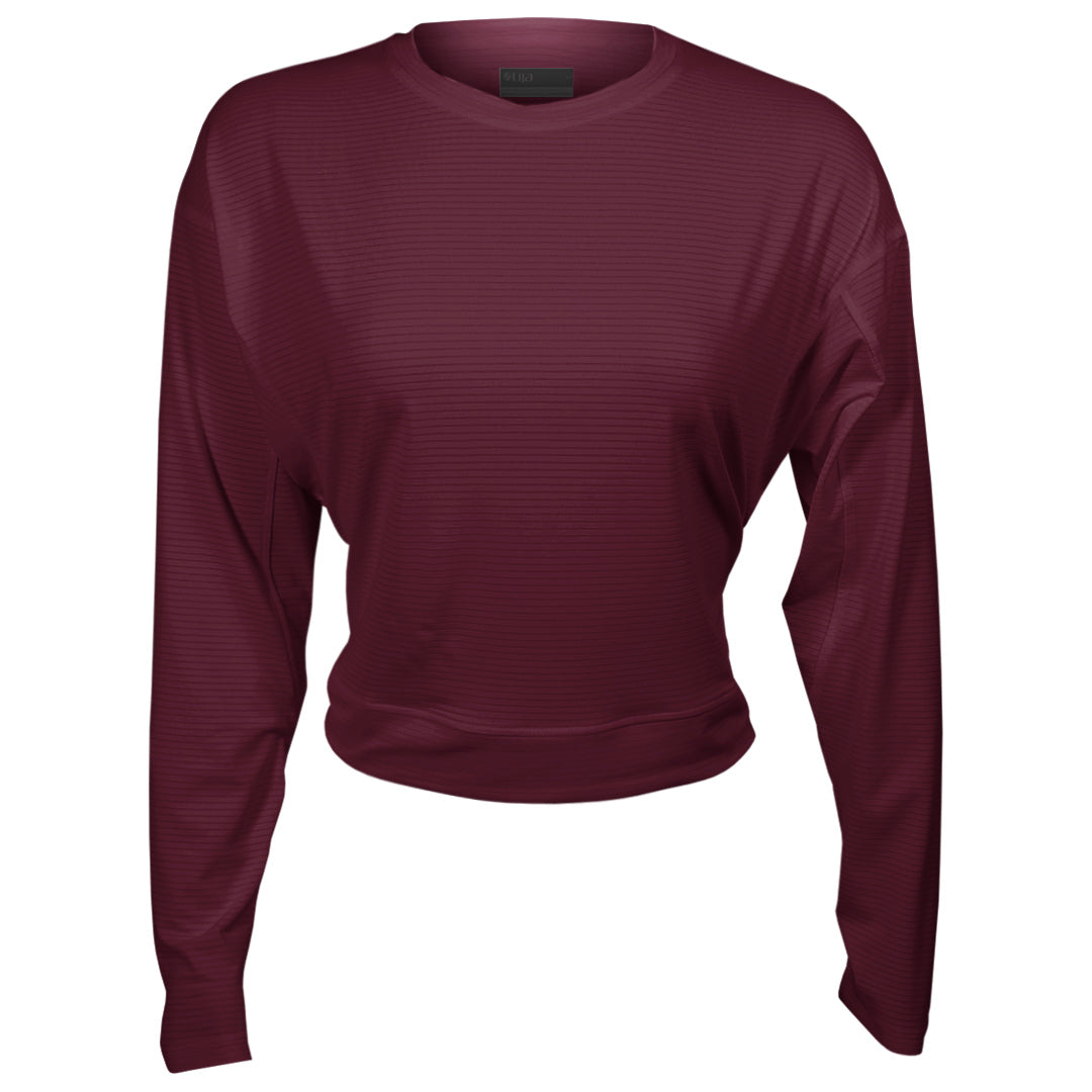 Lija Women's Love All Rally Long Sleeve Top - Cabernet