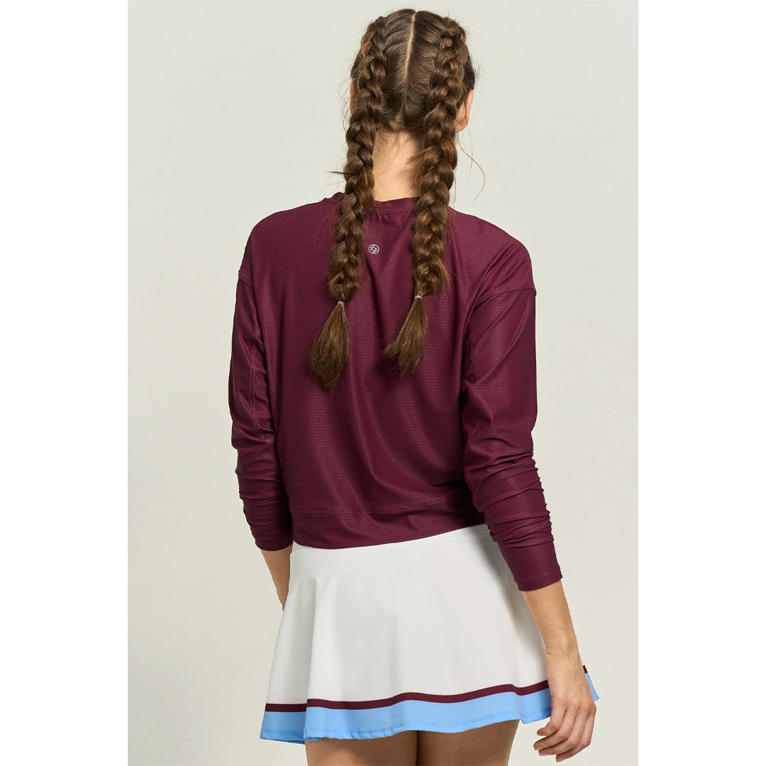 Lija Women's Love All Rally Long Sleeve Top - Cabernet