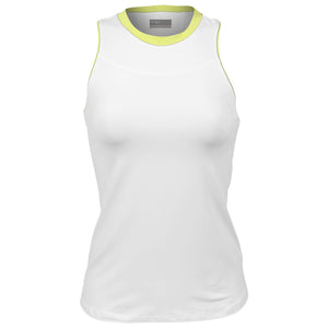 Lija Women's Modern Match Gracey Tank - White/Pastel Yellow