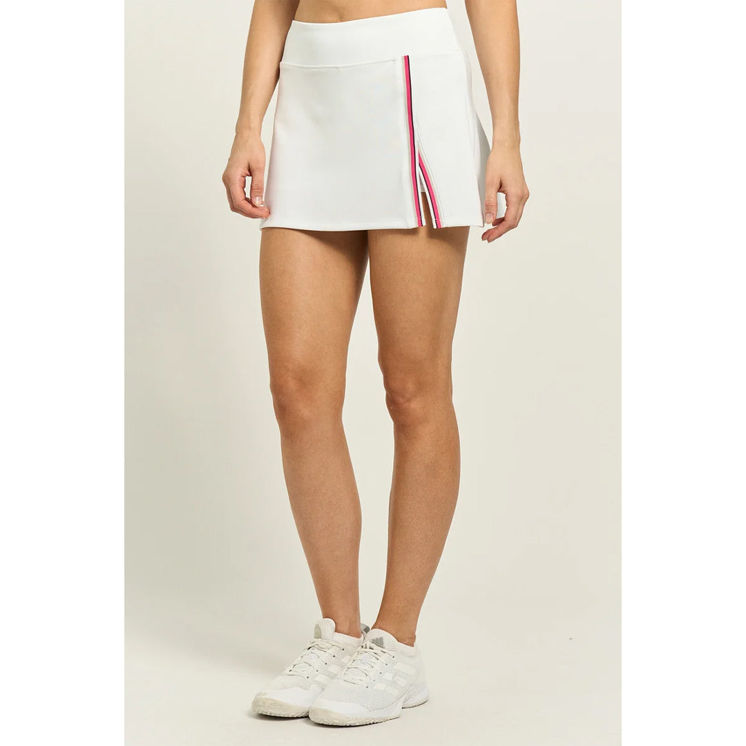 Lija Women's Love All Uprise 13" Skort - White/ Fuchsia Multi