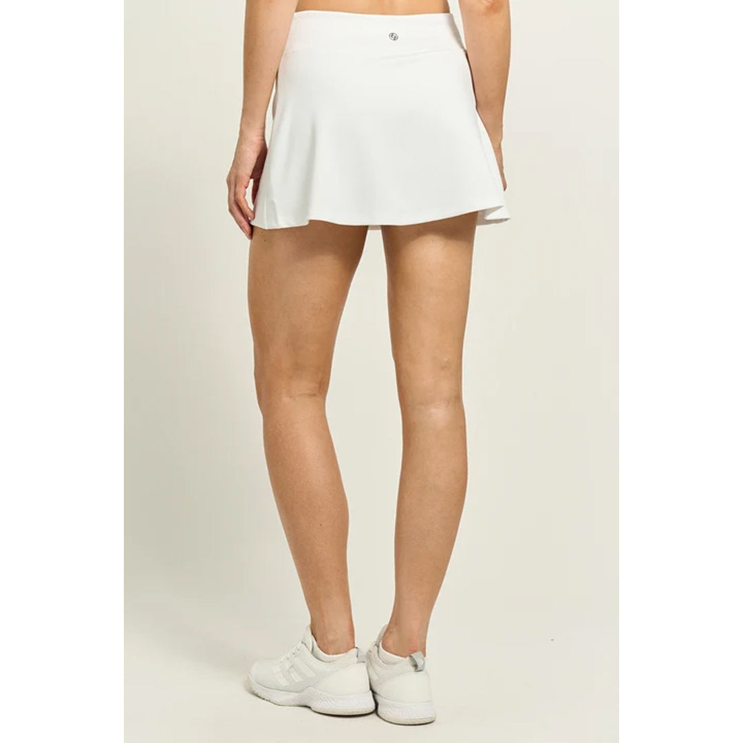 Lija Women's Love All Uprise 13" Skort - White/ Fuchsia Multi