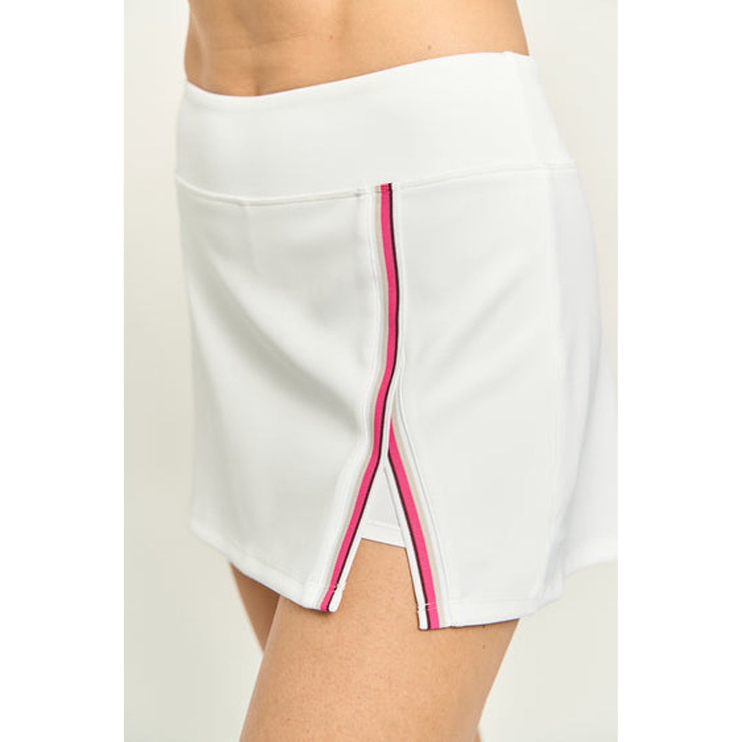 Lija Women's Love All Uprise 13" Skort - White/ Fuchsia Multi