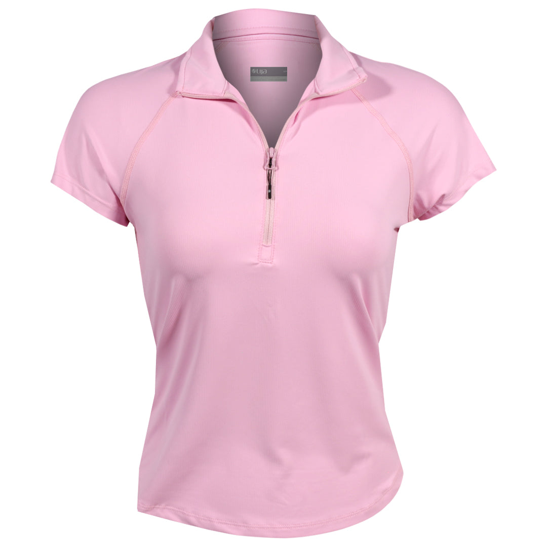 Lija Women's Born To Play Sly Zip Mock Tee - Peonies