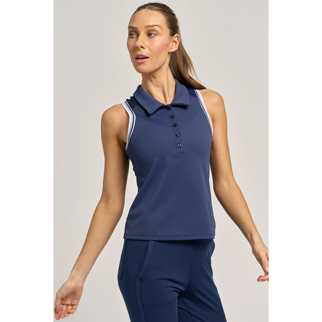 Lija Women's Born To Play Slice Polo - Dark Navy/Multi