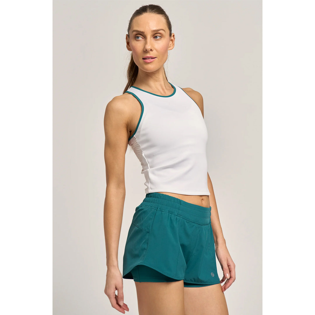 Lija Women's Match Point Champion Tank - White/Everglade