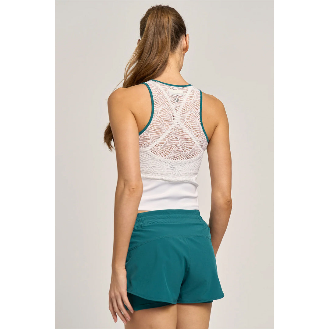 Lija Women's Match Point Champion Tank - White/Everglade