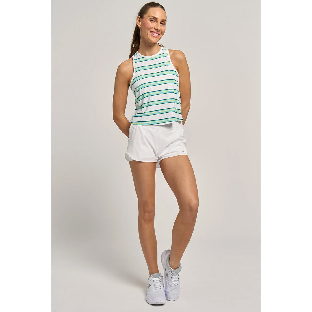 Lija Women's Match Point Shift Printed Tank - Everglade Stripe