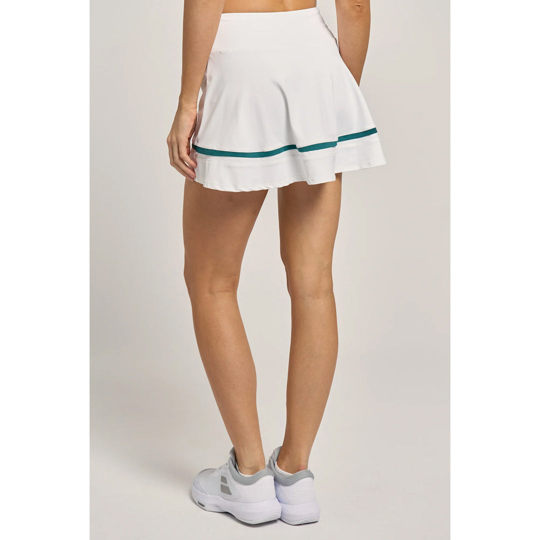 Lija Women's Match Point Banded Arena Skort - White/Everglade