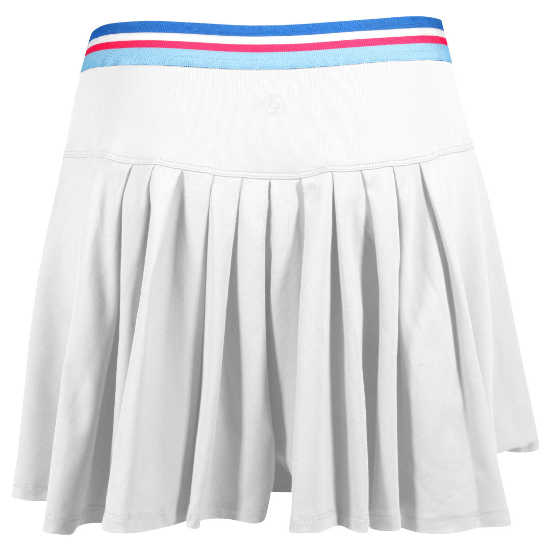 Lija Women's Court Crush Step 13" Skort - White/Cobalt Multi