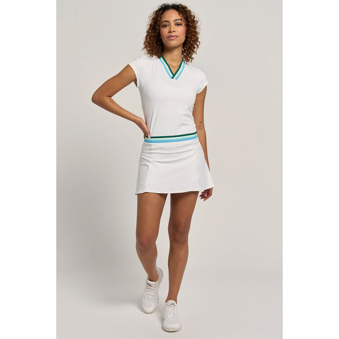 Lija Women's Match Point Step 13" Skort - White/Everglade