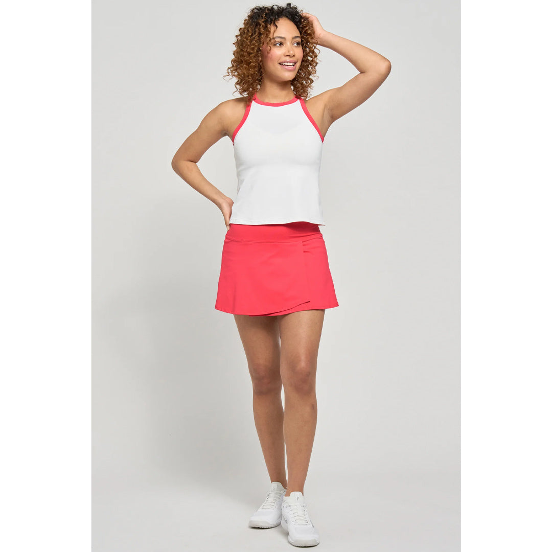 Lija Women's Court Crush Tiebreak 13" Skort - Hibiscus