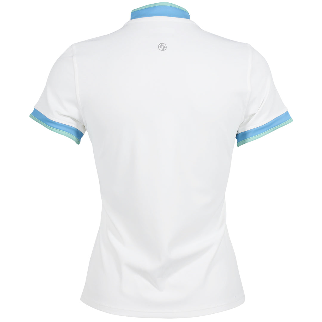 Lija Women's Match Point College Polo - White/Electric Mint