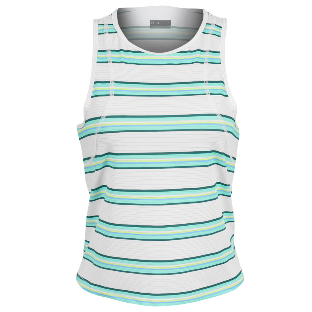 Lija Women's Match Point Shift Printed Tank - Everglade Stripe