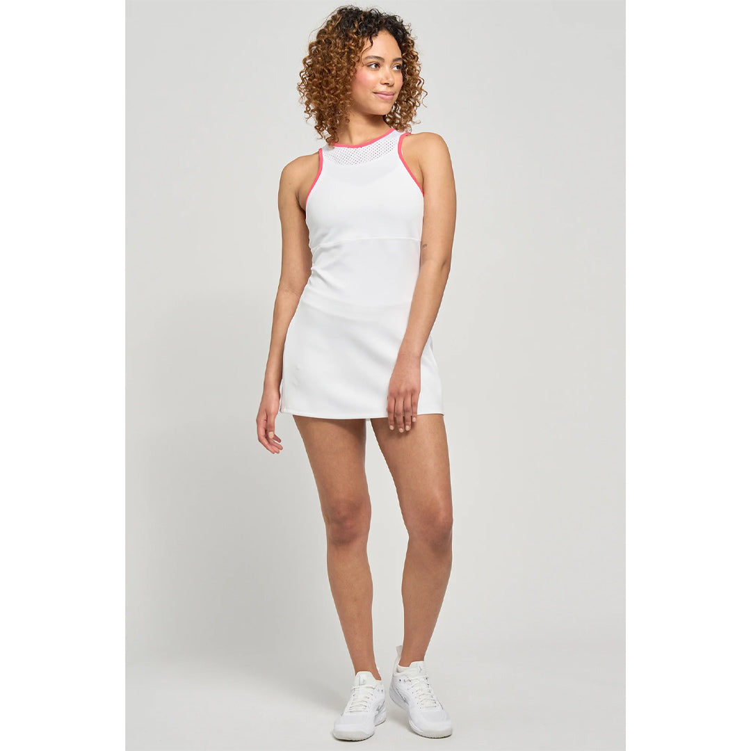 Lija Women's Game Changer City Dress - White/Hibiscus