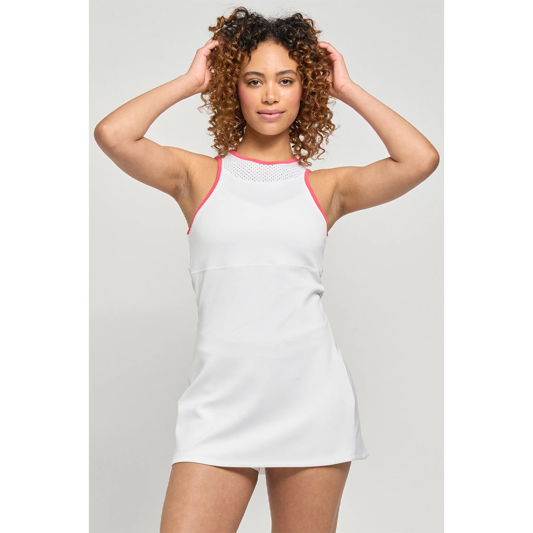 Lija Women's Game Changer City Dress - White/Hibiscus
