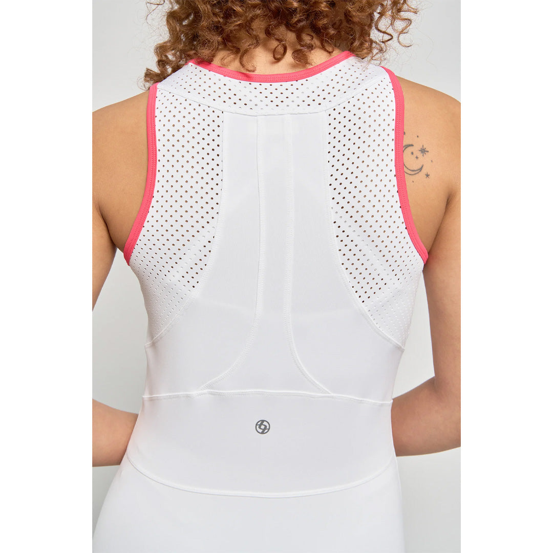 Lija Women's Game Changer City Dress - White/Hibiscus