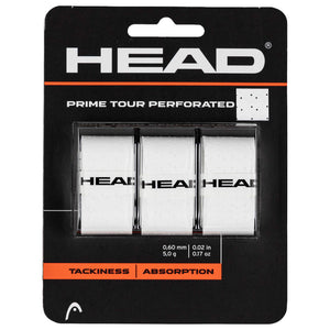 Head Prime Tour Perforated Overgrip - 3 Pack - White