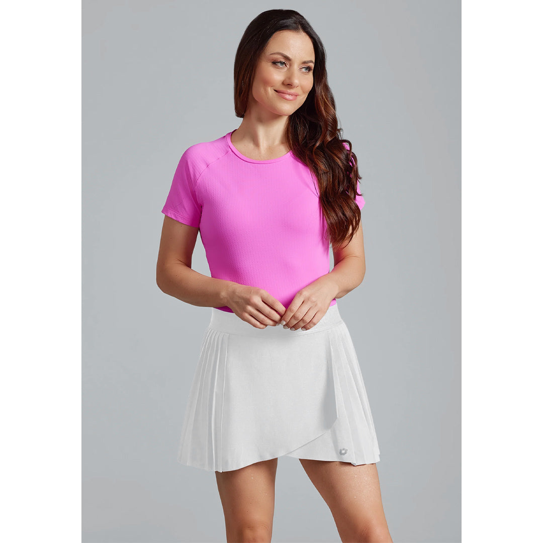 Ibkul Women's Solid Pleat 13" Skort - White