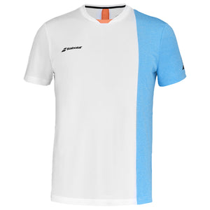 Babolat Men's Play Crew Neck Tee - White/Blue Heather