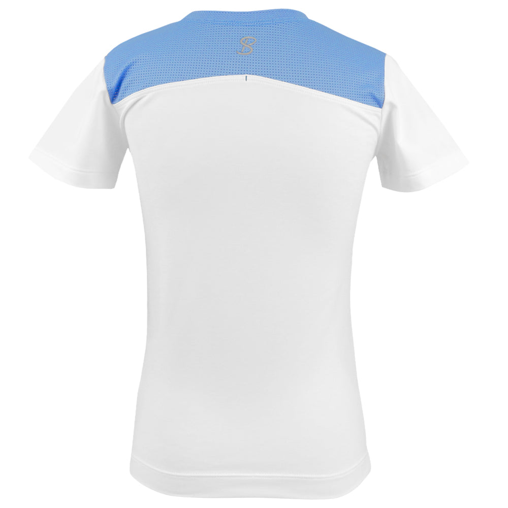 Sofibella Boys Perfect Volley Tee - White/Neo Blue