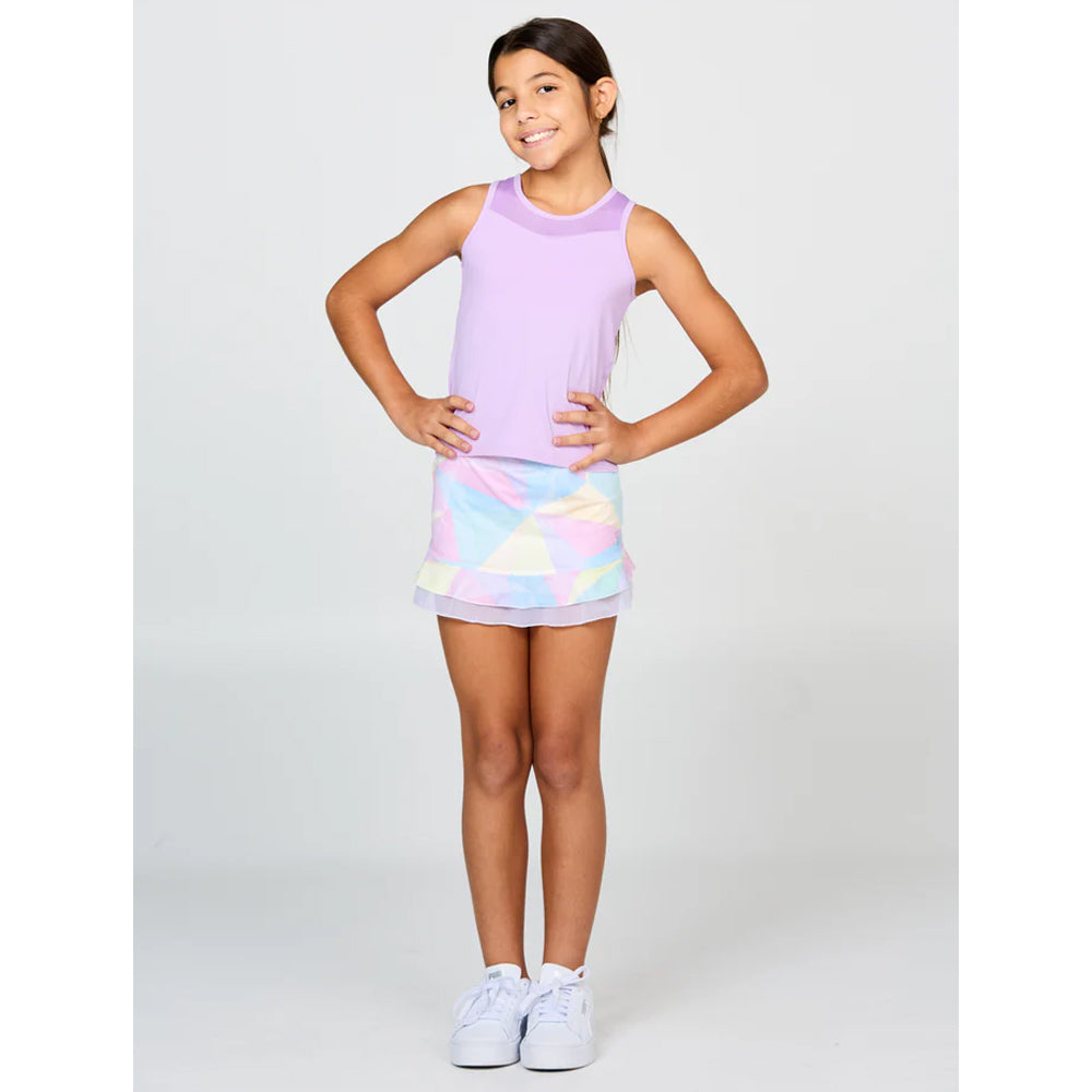 Sofibella Girls UV Colors Ruffle Skort - Rainbow Prism