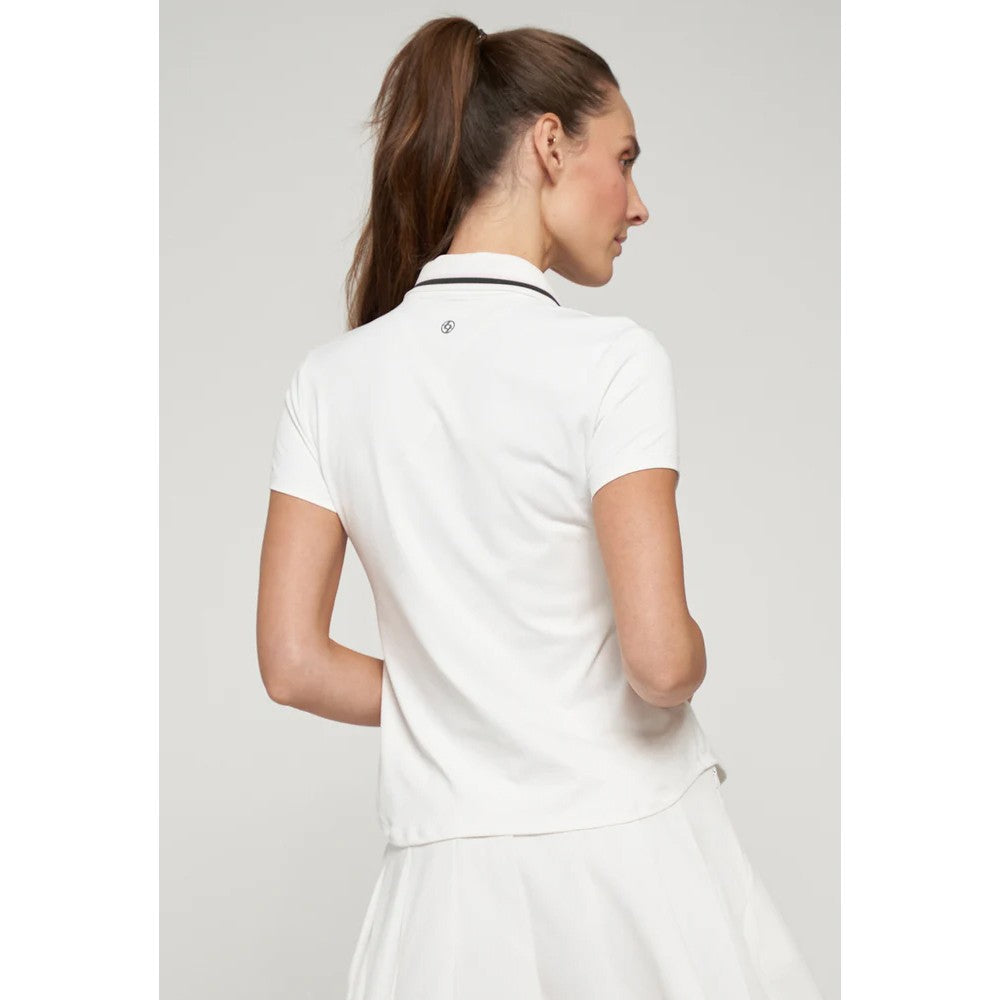 Lija Women's Don't Stop Me Now Classic Polo - White/Olive