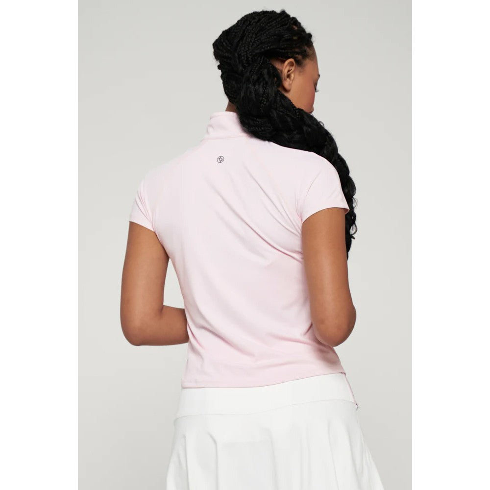 Lija Women's Don't Stop Me Now Sly Zip Mock Top - Blush