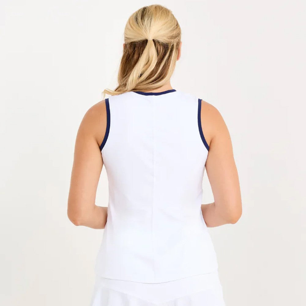 Sofibella Women's Indigo 25" High Low Tank - White/Navy