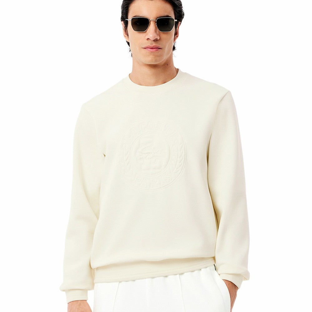 Lacoste Men's Embossed Logo Pique Sweatshirt - Cream
