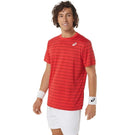 Asics Men's Court Stripe Shirt - Classic Red