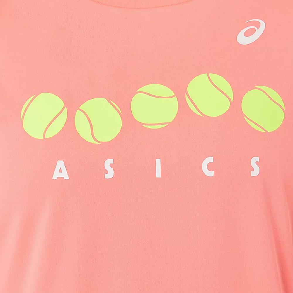 Asics Girls Graphic Tennis Shirt - Guava