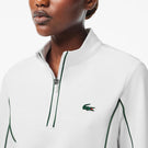 Lacoste Women's Sport 1/4 Longsleeve Zip Top - White/Green