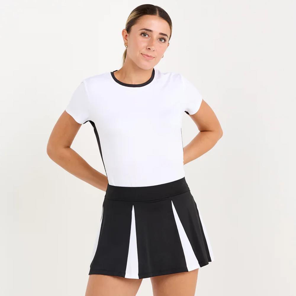 Sofibella Women's Monochrome 13" Skirt - Black/White