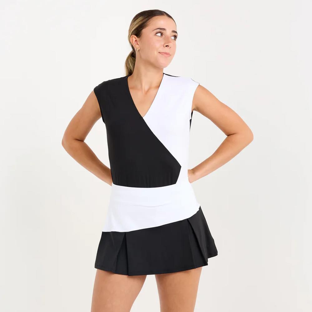 Sofibella Women's Monochrome 13" Skirt - White/Black