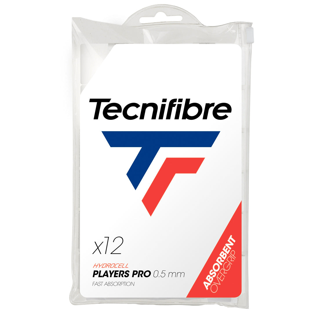 Tecnifibre Players Pro Overgrip - 12 Pack - White