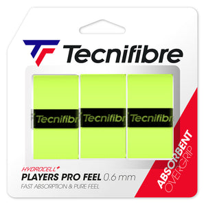 Tecnifibre Players Pro Feel Overgrip - 3 Pack - Neon Yellow