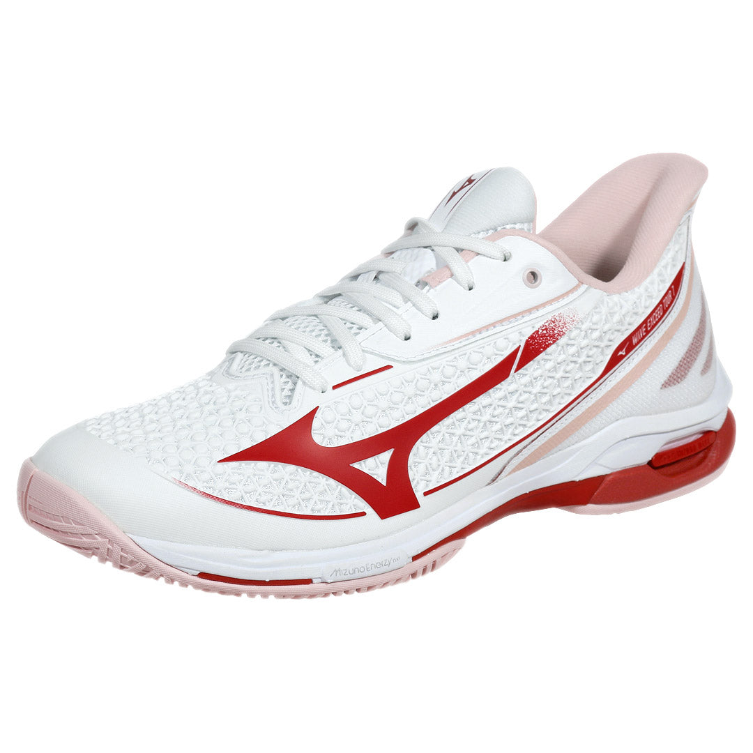 Mizuno Women's Wave Exceed Tour 7 - White/Firey Red