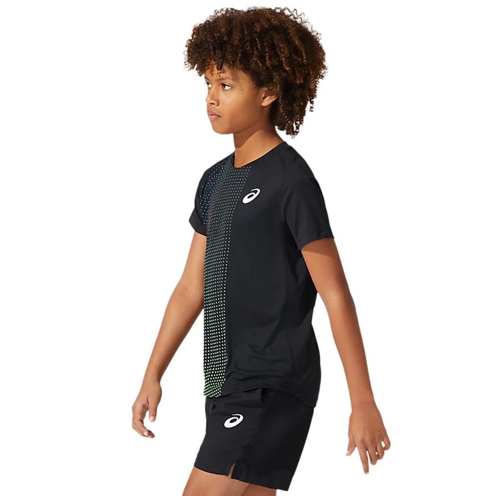 Asics Boys Tennis Graphic SS Top - Performance Black