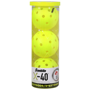 Franklin Pickleball X-40 Outdoor 3 Pack - Optic Yellow