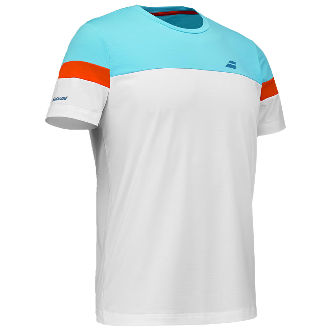 Babolat Men's Performance Crew Neck Tee - White/Blue
