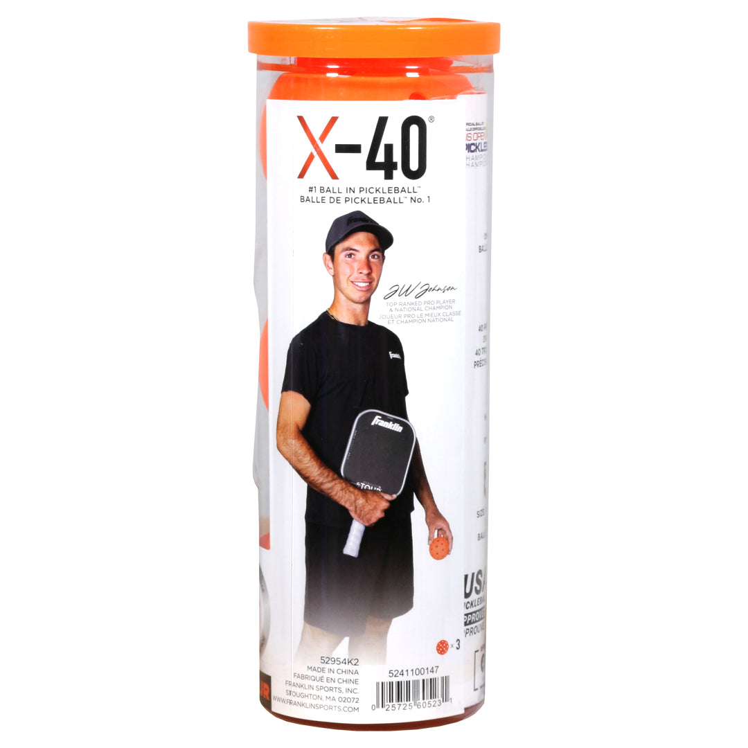 Franklin Pickleball X-40 Outdoor 3 Pack - Lava Orange