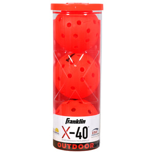 Franklin Pickleball X-40 Outdoor 3 Pack - Ember Red