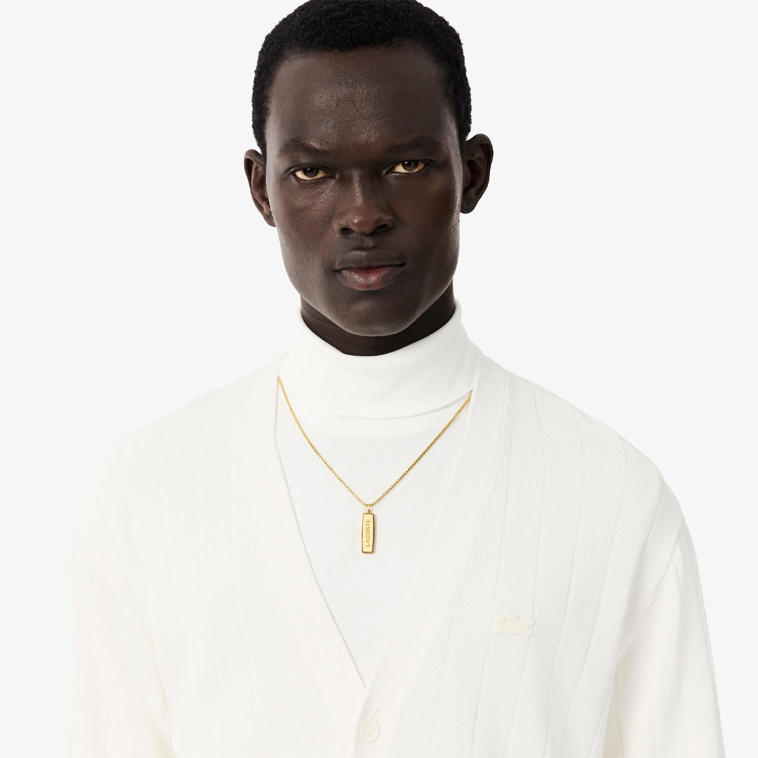 Lacoste Men's Ribbed Cotton Blend Cardigan - Flour