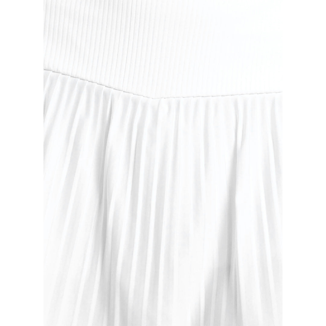 Lucky In Love Women's Weave It To Me Racer Rib Pleated Skort - White