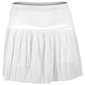 Lucky In Love Women's Weave It To Me Racer Rib Pleated Skort - White