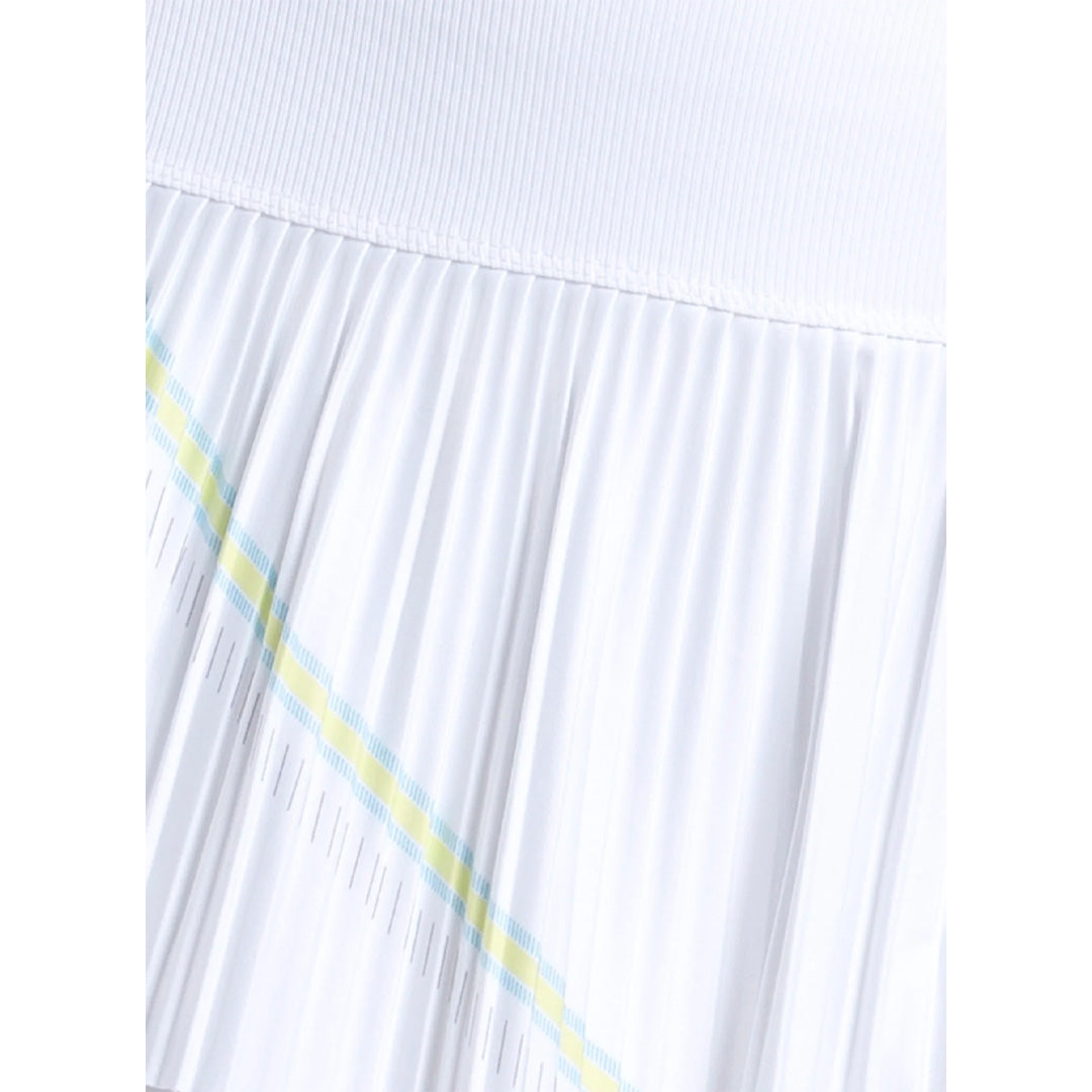 Lucky In Love Women's Lavish Lane Stroke Pleated Skort - White/Multi