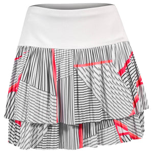 Lucky In Love Women's Glow Set Geo Glow Pleated Skort - White/Multi