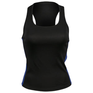 Lucky In Love Women's Racer Rib Tank - Black/Blue