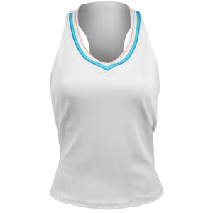 Lucky In Love Women's Making Waves Oasis Stripe Tank - White/Multi